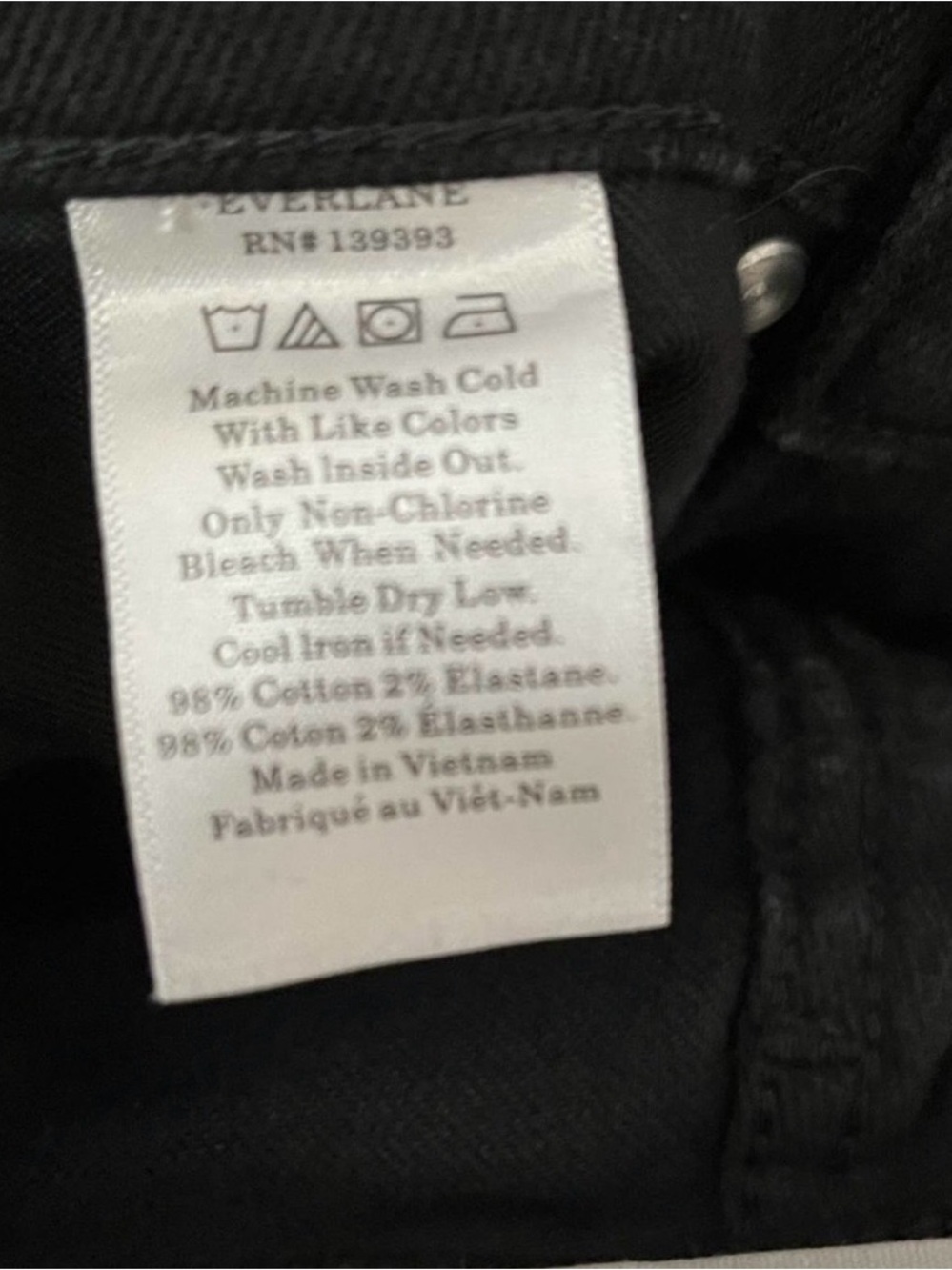 Everlane Black Ankle Skinny Jeans Size 24 – High Rise Stretch Denim NWOT - Picture 5 of 5